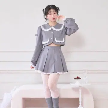 소매 리본 코튼 레이스 자켓 셋업 Honey Cinnamon