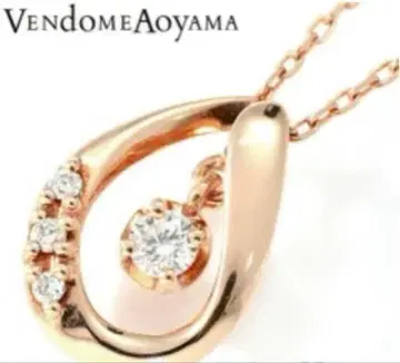 [ 새상품급 ] 반돔 아오야마 드롭 목걸이 핑크 골드 K10
