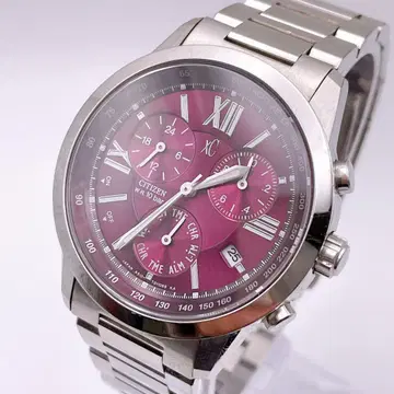 새상품급 작동 CITIZEN 크로스씨 여성용 손목시계 크로노그래프 날짜