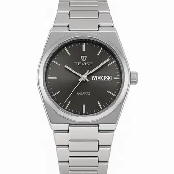 새상품 남성용 손목시계 블랙 쿼츠 스테인리스 데이데이트