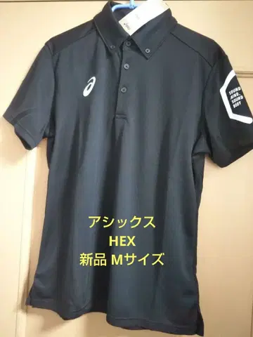 새상품 아식스 HEX 드라이 반팔 피케 셔츠 블랙 M 사이즈