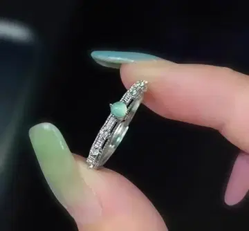 실버 925 아쿠아 마린 반지 5호 956