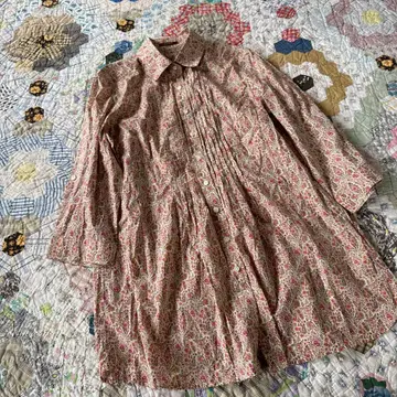 AMACA 리버티 프린트 셔츠 원피스 사이즈 40 꽃무늬 코튼