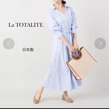 La TOTALITE 허리 덕킹 스트라이프 원피스