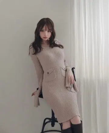 ANDMARY 애슐리 리본 니트 드레스