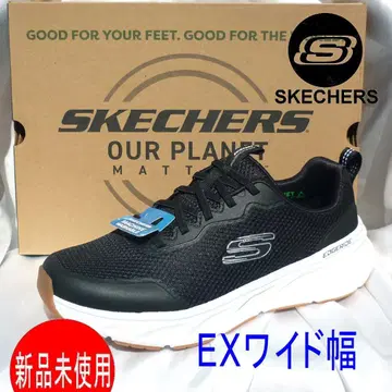 새상품 27.5cm 스케쳐스 블랙 남성용 엑스트라 와이드 슬립온 와이드폭