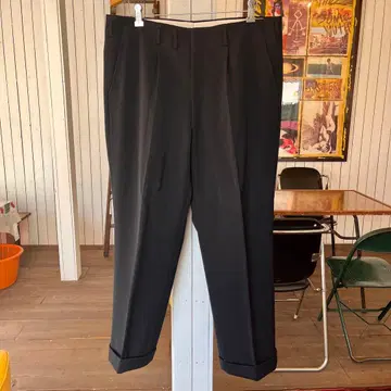 50-60년대 울 슬랙스 레이온 개버 격자무늬