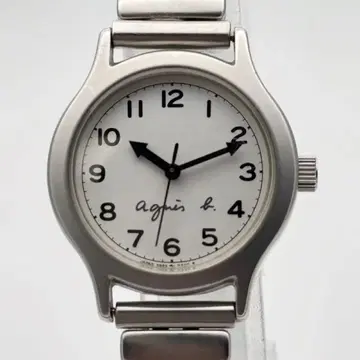 agnes b 애니에스베 Y483-0120 여성용 화이트 SS 손목시계