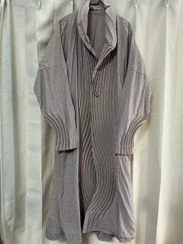 이세이 미야케 플리츠 롱 체스터 코트 코튼 100