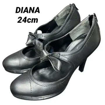 DIANA 펌프스 하이힐 리본 플랫폼 블랙 24cm