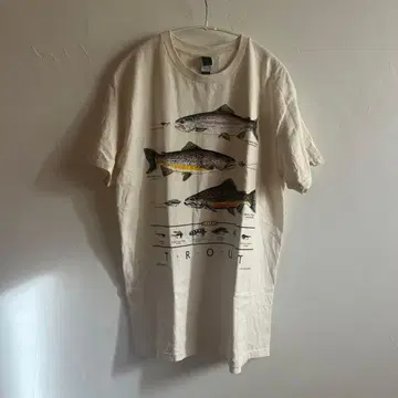 구제 의류 송어 패턴 물고기 패턴 송어 셔츠