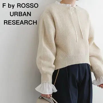 새상품급 F by ROSSO 해밀턴 울 볼륨 슬리브 꽈배기 니트