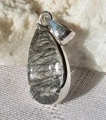 토르말린 페어 쉐이프 패싯 컷 실버 펜던트 349