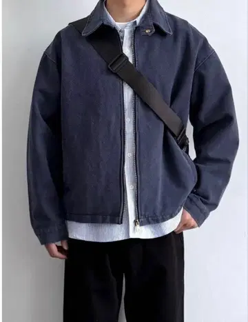 아메리칸 빈티지풍 짧은 기장 워크 자켓