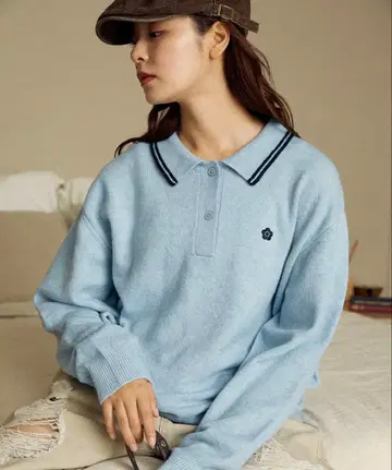 MARY QUANT x PUBLUX / 마리콴트 니트 피케 셔츠