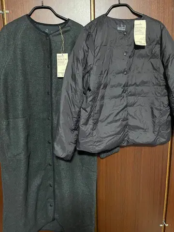 미사용 정품 무인양품 다운 재킷과 플리스 롱 재킷 코트