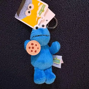 새상품 택 포함 쿠키 몬스터 봉제 인형 키링 NICI