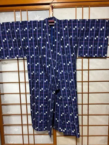 류큐 무용 기모노 네이비