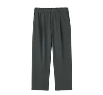 무인양품 건조하기 쉬운 원턱 와이드 팬츠 차콜 그레이 M 사이즈