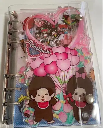 몬치치 A6 바스락 노트 씰북 커버와 클리어 포켓 25개 포함