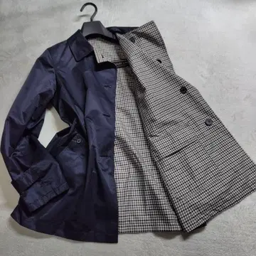 미사용에 가까운 아쿠아 스큐텀 런던 블루종 리버서블 클럽 체크