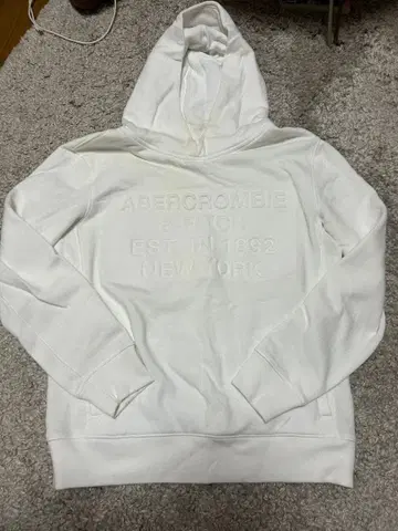 Abercrombie & Fitch 아바클로 남성용 XS 화이트 후드티