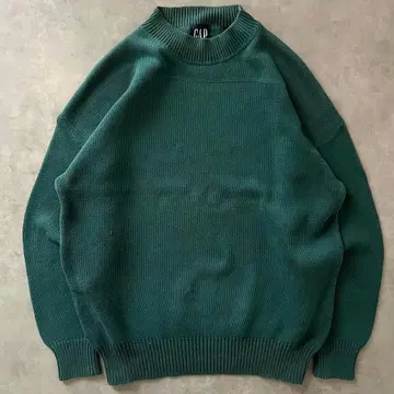올드 갭 코튼 니트 GAP 그린 모크넥