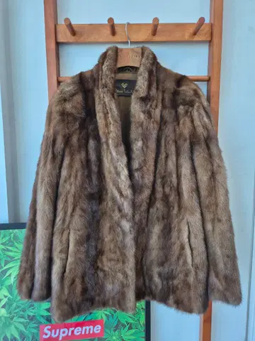 (JPN VTG) 브라운 밍크 퍼 코트