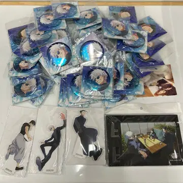 주술회전 팬파레 하프 애니버서리 캔뱃지 외 세트 (고죠, 게토 외)