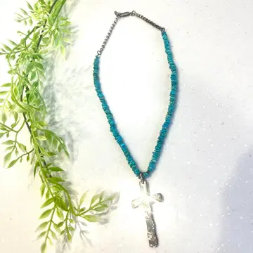 Paul Smith 폴스미스 크로스 터콰이즈 실버 목걸이