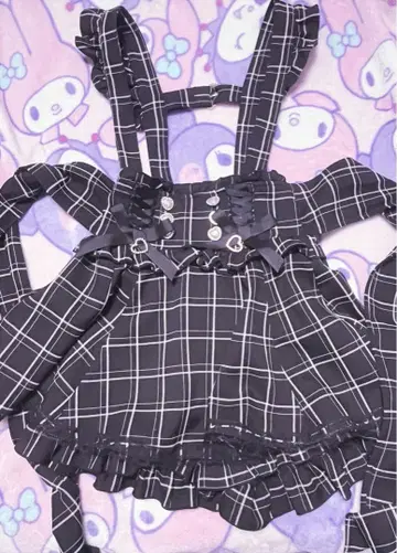 LIZLISA 리즈리사 레이스업 서스펜더 치마바지