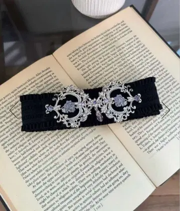 엑시즈팜 물방울 장식 클래시컬 밴딩 벨트 퍼플