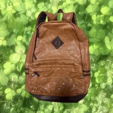 모리걸 페어리 그런지 y2k 스터드 장식 브라운 백팩