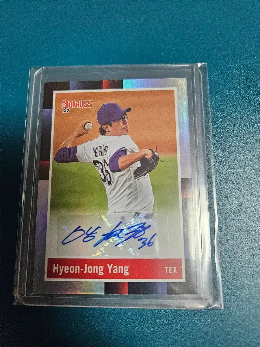 양현종 Donruss Holo 오토 카드