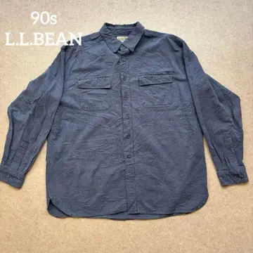 [90s 다용도] 엘엘빈 긴팔 샤모아크로스 셔츠 XL 네이비