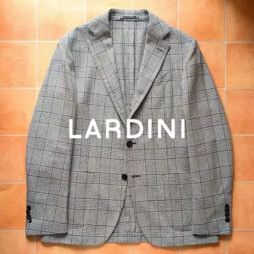 [ 최근 모델 ] LARDINI 자켓 글렌체크 실크 혼방 블루 그레이