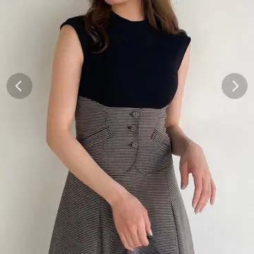 더즈린 미니 체크 코르셋 원피스