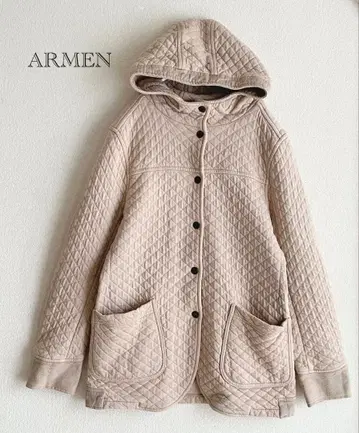 [프랑스제] ARMEN 퀼팅 자켓 후드 부착 베이지 봄 아우터