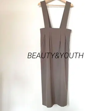 [새상품급] BEAUTY&YOUTH 서스펜더 오버롤 스커트 M 모카