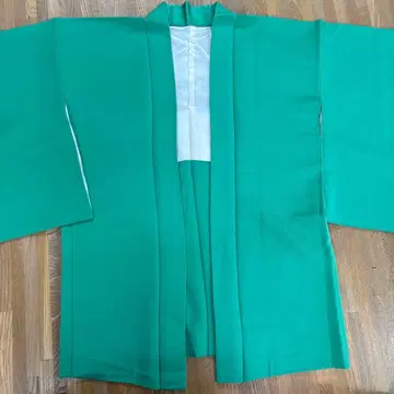 민트 그린 자수 실크 겉옷 기장 78. 화장 66