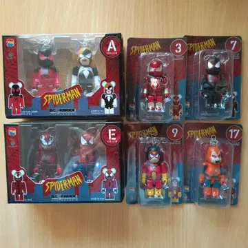 해피 복권 스파이더맨 베어브릭 6개 세트