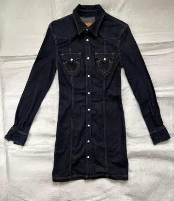 트루 릴리전 다크 데님 원피스 XS y2k