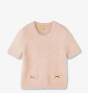 MICHAEL 반팔 니트 파우더 블러쉬