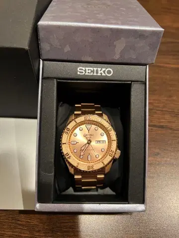 SEIKO 자동 와인딩 손목시계 핑크 골드 SBSA064
