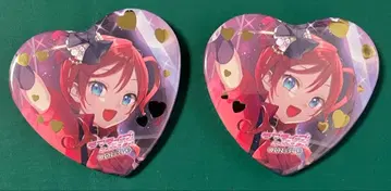 러브 라이브! 슈퍼스타!! 러브카 하트형 캔뱃지 2점 요네메 메이
