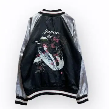 Japanese Traditional 스카잔 잉어 벚꽃 후지산 자수 M