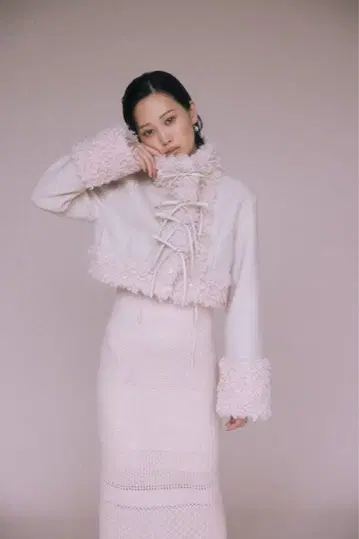 포인트 인조 모피 블루종 RESEXXY 핑크