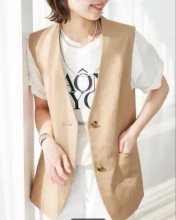 슬로브 이에나 SLOBE IENA 프렌치 린넨 코튼 베스트 린넨 지레