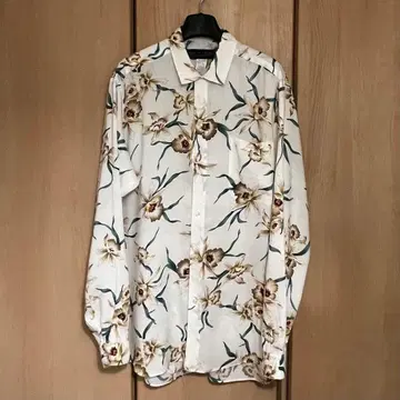 하와이산 PARADISE FOUND 꽃무늬 알로하 셔츠 L 사이즈 긴팔