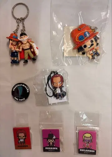 6025 원피스 팡슨 웍스 캔뱃지 거울 키링 세트